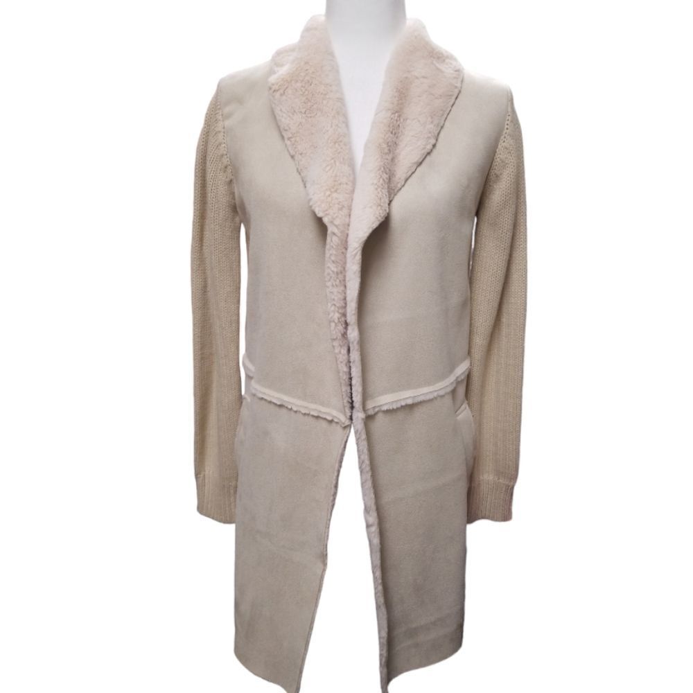 Twelfth Love Sweater Suede Tan Coat Jacket Size Small - Picture 9 of 9